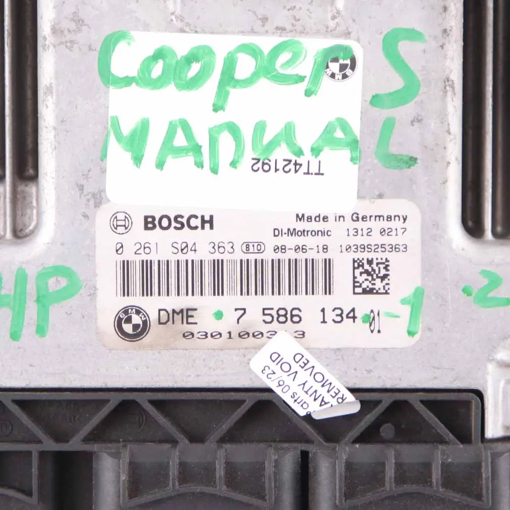 Mini Cooper S R56 N14 1.6 174HP ECU Kit Unit DME + CAS3 + 2 Keys Manual - SKU 7586134-1 - Part number 7586134