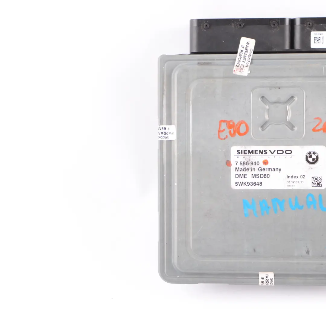 N53 Engine Control ECU Kit Unit DME Manual to BMW E60 LCI E90 E91 E92 E93 with Part number 7586940 BMW E60 LCI E90 E91 E92 E93 N53 Engine Control ECU Kit Unit DME Manual - SKU 7586940 - Part number 7586940