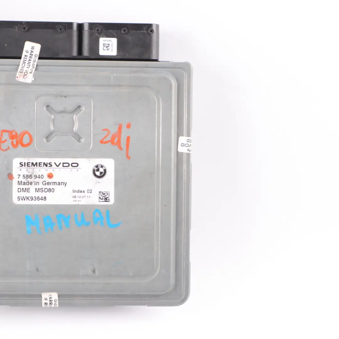 N53 Engine Control ECU Kit Unit DME Manual to BMW E60 LCI E90 E91 E92 E93 with Part number 7586940 BMW E60 LCI E90 E91 E92 E93 N53 Engine Control ECU Kit Unit DME Manual - SKU 7586940 - Part number 7586940
