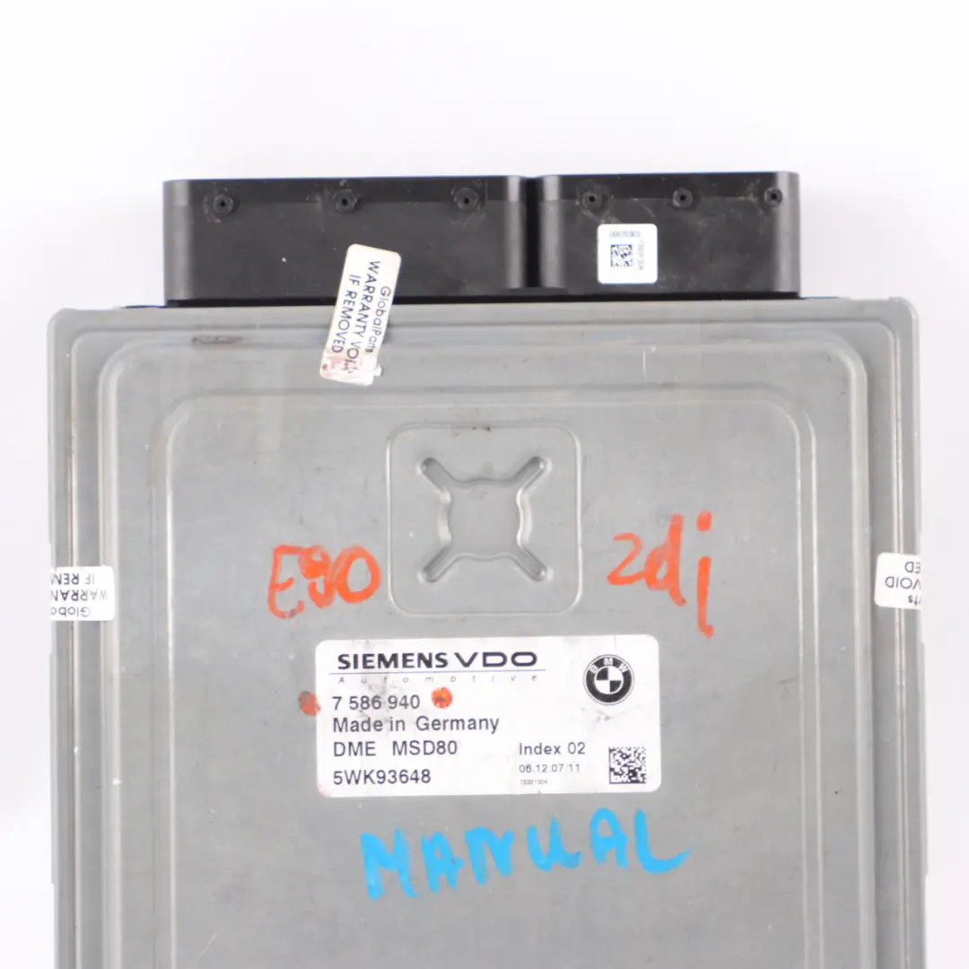 BMW E60 LCI E90 E91 E92 E93 N53 Engine Control ECU Kit Unit DME Manual - SKU 7586940 - Part number 7586940
