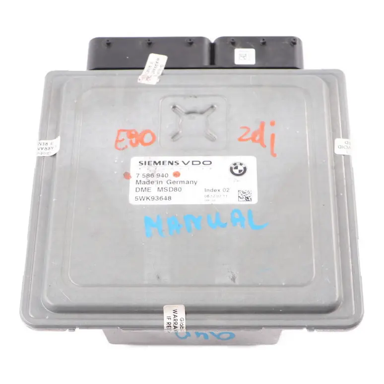 BMW E60 LCI E90 E91 E92 E93 N53 Kit Centralina Motore DME Manuale - SKU 7586940 - Numero di parte 7586940
