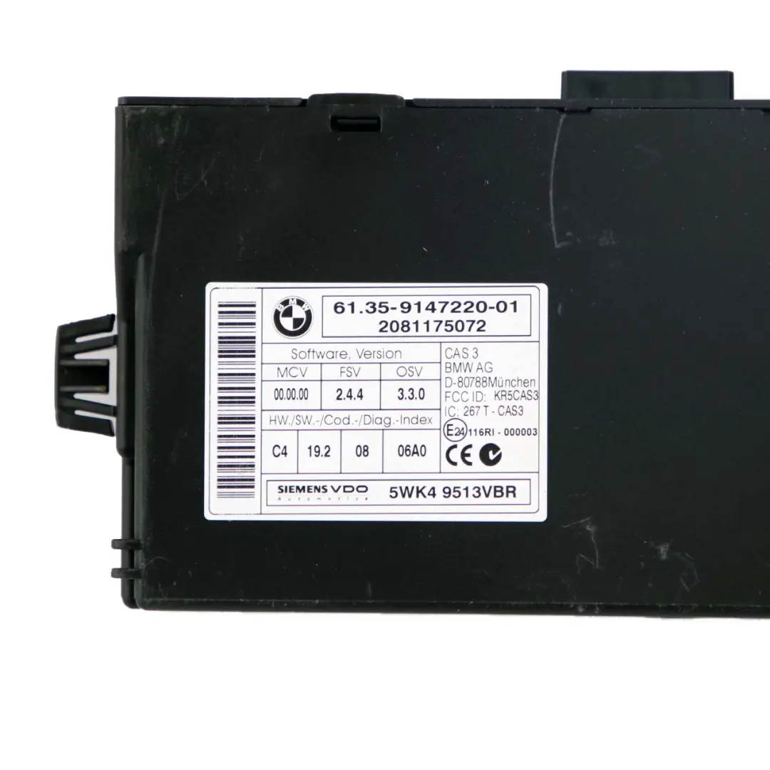 BMW E82 E88 Cabrio 125i N52N 218HP Kit ECU DME CAS3 Chiave Manuale - SKU 7587164-2 - Numero di parte 7587164