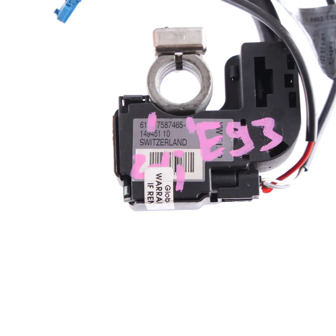 BMW E93 Câble IBS Câble Négatif Batterie Faisceau Câbles Unité Commande - SKU 7587465 - Numéro de pièce 7587465
