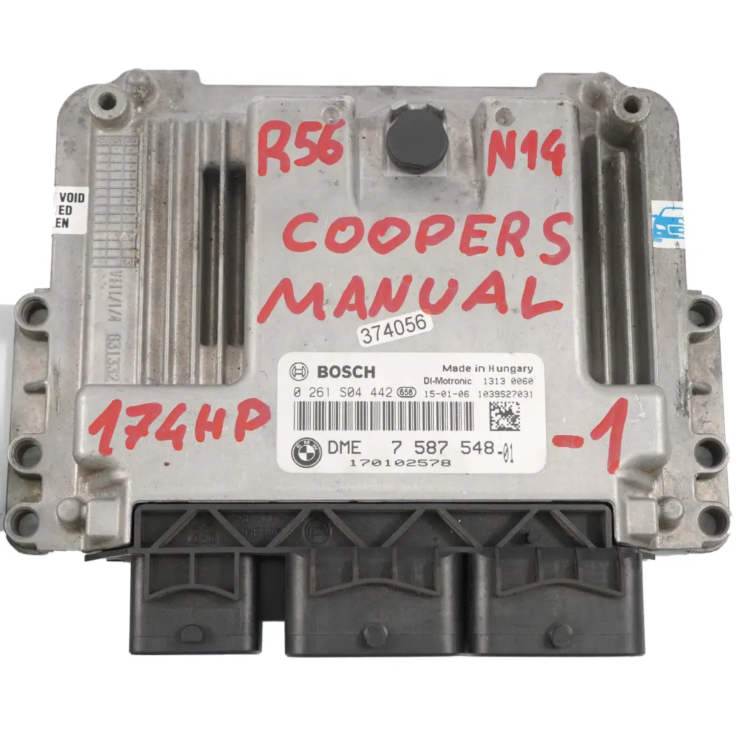 Mini Cooper S R55 R56 N14 1.6 174HP ECU Kit DME CAS3 Key Manual - SKU 7587548-1 - Numéro de pièce 7587548