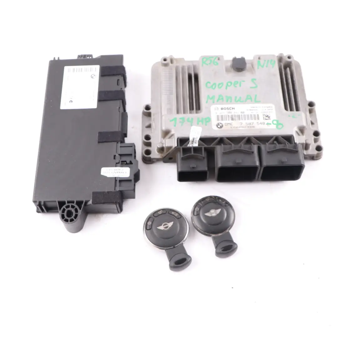 174HP ECU Kit DME + CAS3 + 2 Keys Manual to Mini Cooper S R55 R56 N14 1.6 with Part number 7587548 Mini Cooper S R55 R56 N14 1.6 174HP ECU Kit DME + CAS3 + 2 Keys Manual - SKU 7587548-8 - Part number 7587548