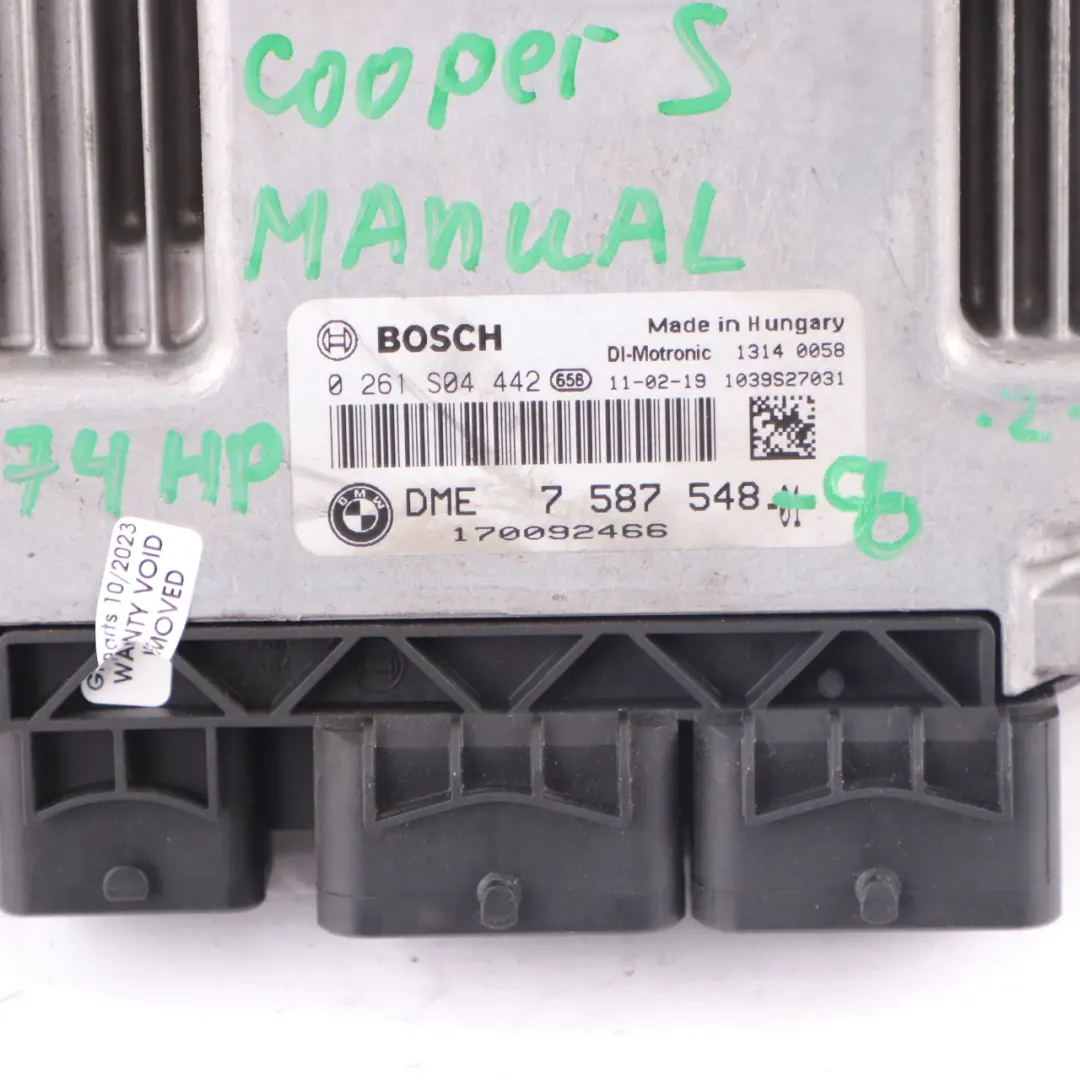 174HP ECU Kit DME + CAS3 + 2 Keys Manual to Mini Cooper S R55 R56 N14 1.6 with Part number 7587548 Mini Cooper S R55 R56 N14 1.6 174HP ECU Kit DME + CAS3 + 2 Keys Manual - SKU 7587548-8 - Part number 7587548