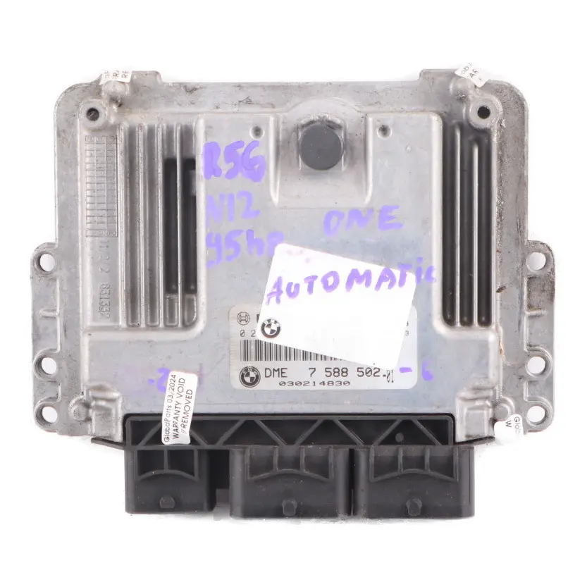 95HP Engine Control Unit ECU DME Automatic to Mini One R55 R56 Petrol N12 with Part number 7588502 Mini One R55 R56 Petrol N12 95HP Engine Control Unit ECU DME Automatic - SKU 7588502-6 - Part number 7588502