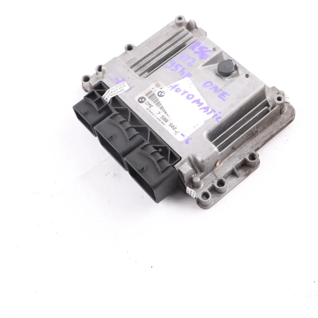 95HP Engine Control Unit ECU DME Automatic to Mini One R55 R56 Petrol N12 with Part number 7588502 Mini One R55 R56 Petrol N12 95HP Engine Control Unit ECU DME Automatic - SKU 7588502-6 - Part number 7588502