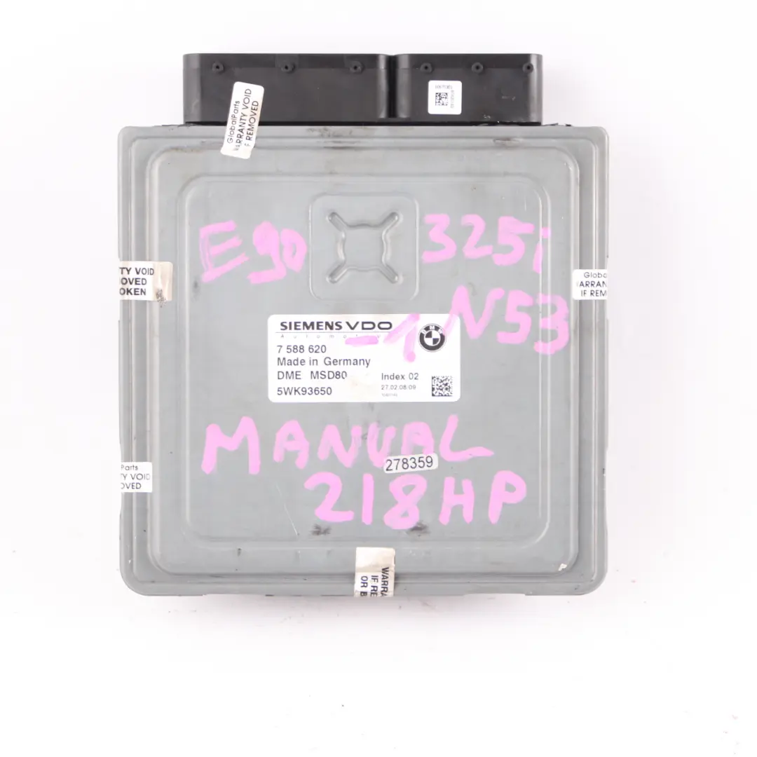 N53 218HP ECU Kit Control Unit DME CAS3 Key Manual to BMW E60 E90 325i 525i with Part number 7588620 BMW E60 E90 325i 525i N53 218HP ECU Kit Control Unit DME CAS3 Key Manual - SKU 7588620-1 - Part number 7588620