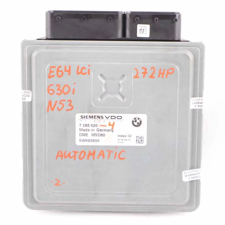 BMW E60 E90 330i 530i N53 272HP ECU Kit Control DME CAS3 Key Automatic - SKU 7588620-4 - Part number 7588620