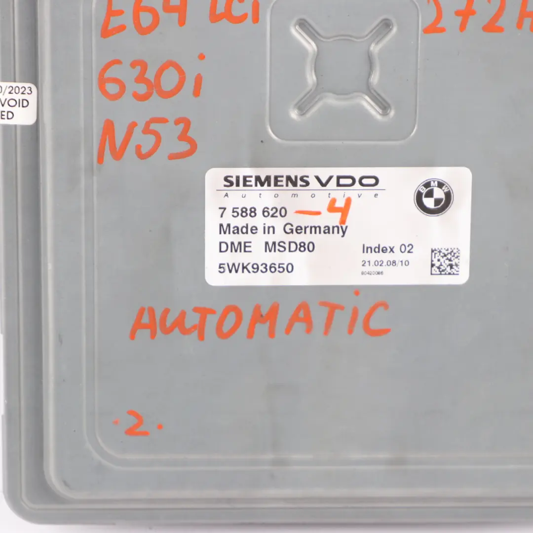BMW E60 E90 330i 530i N53 272HP ECU Kit Control DME CAS3 Key Automatic - SKU 7588620-4 - Part number 7588620