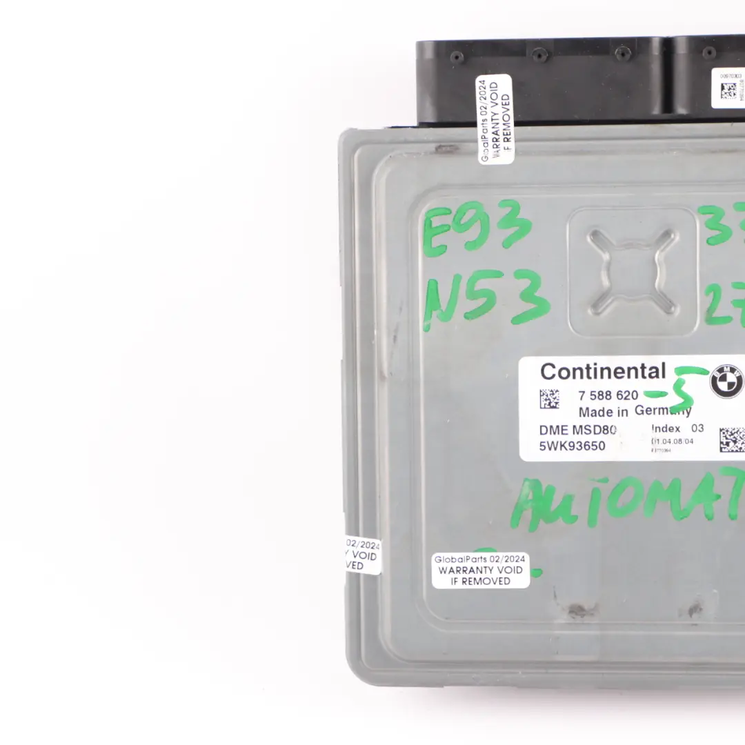 N53 272HP ECU Engine Control Module DME Automatic to BMW E60 E90 330i 530i with Part number 7588620 BMW E60 E90 330i 530i N53 272HP ECU Engine Control Module DME Automatic - SKU 7588620-5 - Part number 7588620