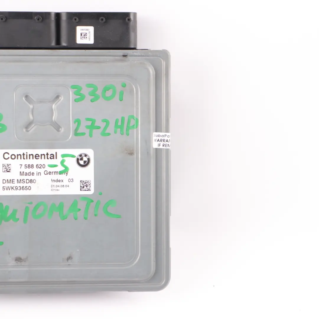 N53 272HP ECU Engine Control Module DME Automatic to BMW E60 E90 330i 530i with Part number 7588620 BMW E60 E90 330i 530i N53 272HP ECU Engine Control Module DME Automatic - SKU 7588620-5 - Part number 7588620