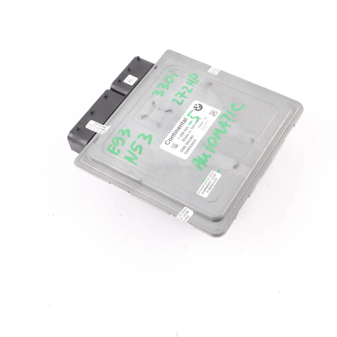N53 272HP ECU Engine Control Module DME Automatic to BMW E60 E90 330i 530i with Part number 7588620 BMW E60 E90 330i 530i N53 272HP ECU Engine Control Module DME Automatic - SKU 7588620-5 - Part number 7588620
