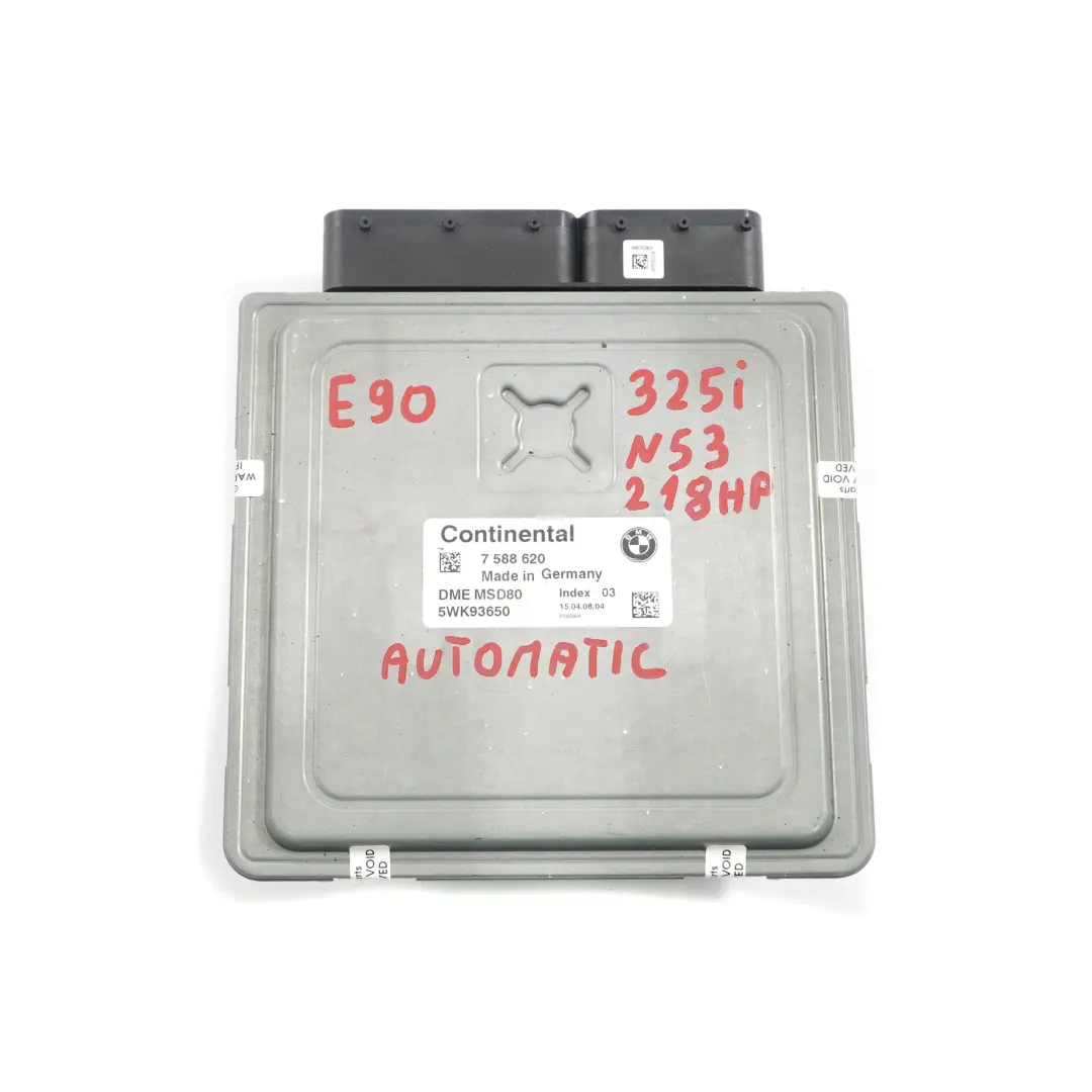 N53 218HP ECU Modulo motore DME Automatico per BMW E60 E90 325i 525i con numero di parte 7588620 BMW E60 E90 325i 525i N53 218HP ECU Modulo motore DME Automatico - SKU 7588620 - Numero di parte 7588620