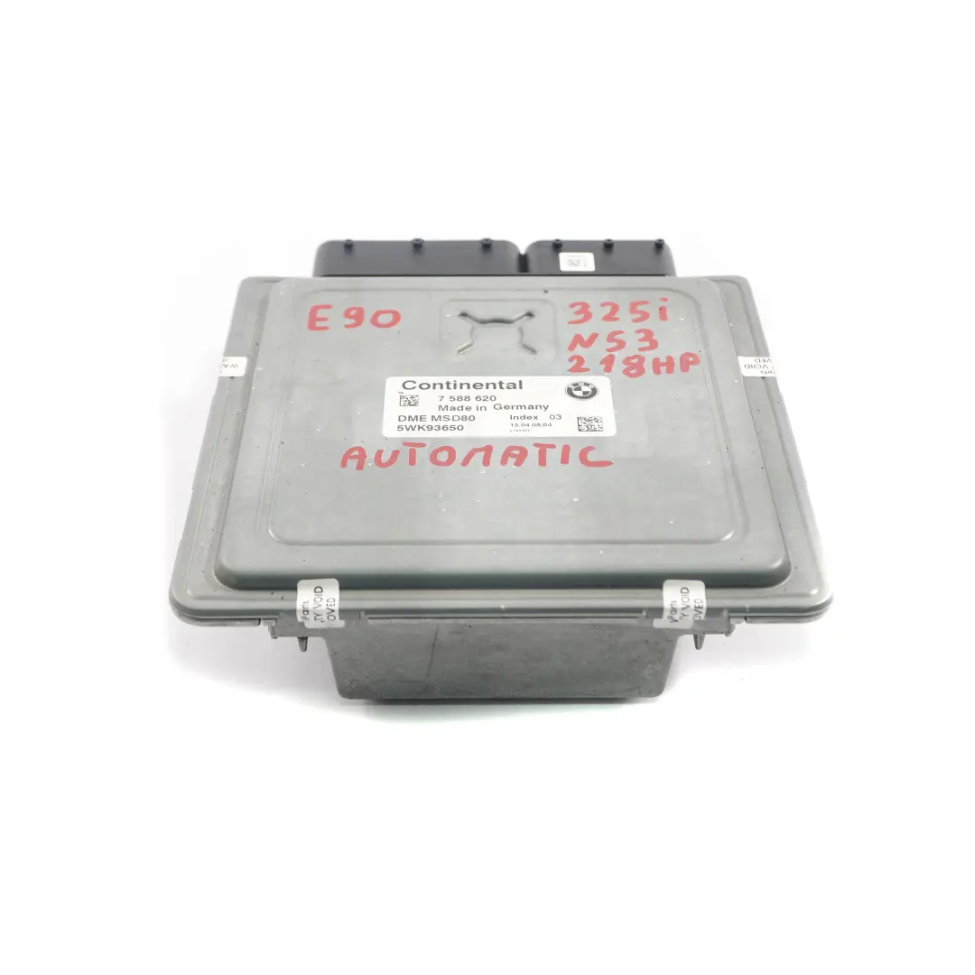 N53 218HP ECU Módulo Control Motor DME Automático para BMW E60 E90 325i 525i con número de pieza 7588620 BMW E60 E90 325i 525i N53 218HP ECU Módulo Control Motor DME Automático - SKU 7588620 - Número de pieza 7588620