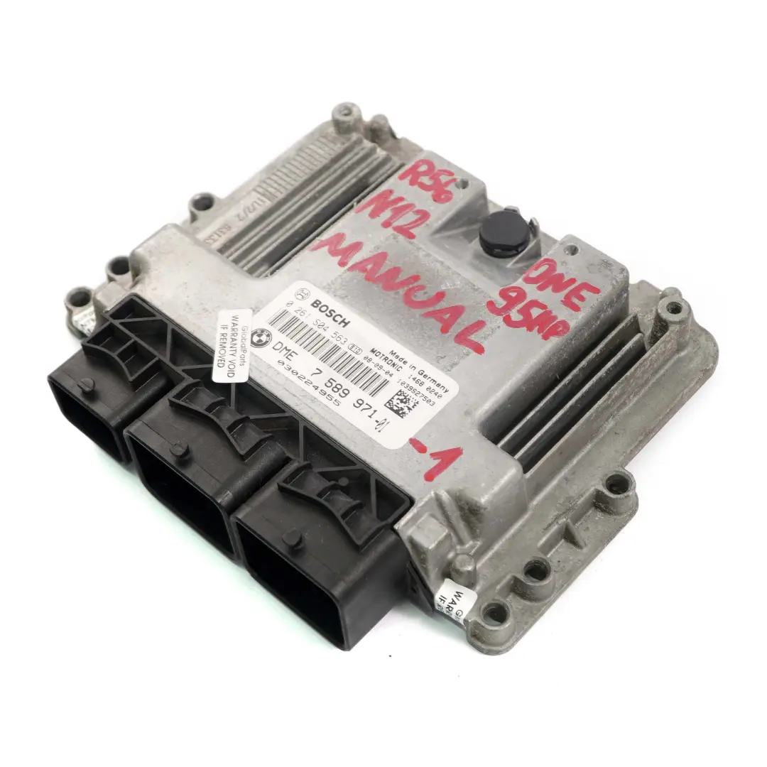 95PS Motor ECU Steuergerät DME Schaltgetriebe für Mini One R55 R56 N12 1.4 mit Teilenummer 7589971 Mini One R55 R56 N12 1.4 95PS Motor ECU Steuergerät DME Schaltgetriebe - SKU 7589971-1 - Teilenummer 7589971