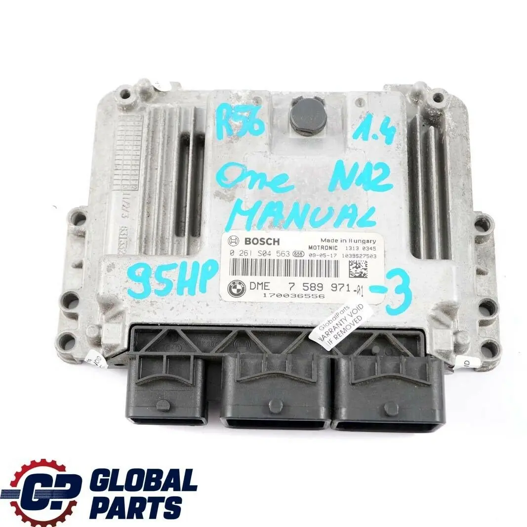 Mini One R56 N12 1.4 N12B14A 95HP Petrol ECU Kit DME + CAS3 + Key - SKU 7589971-3 - Part number 7589971