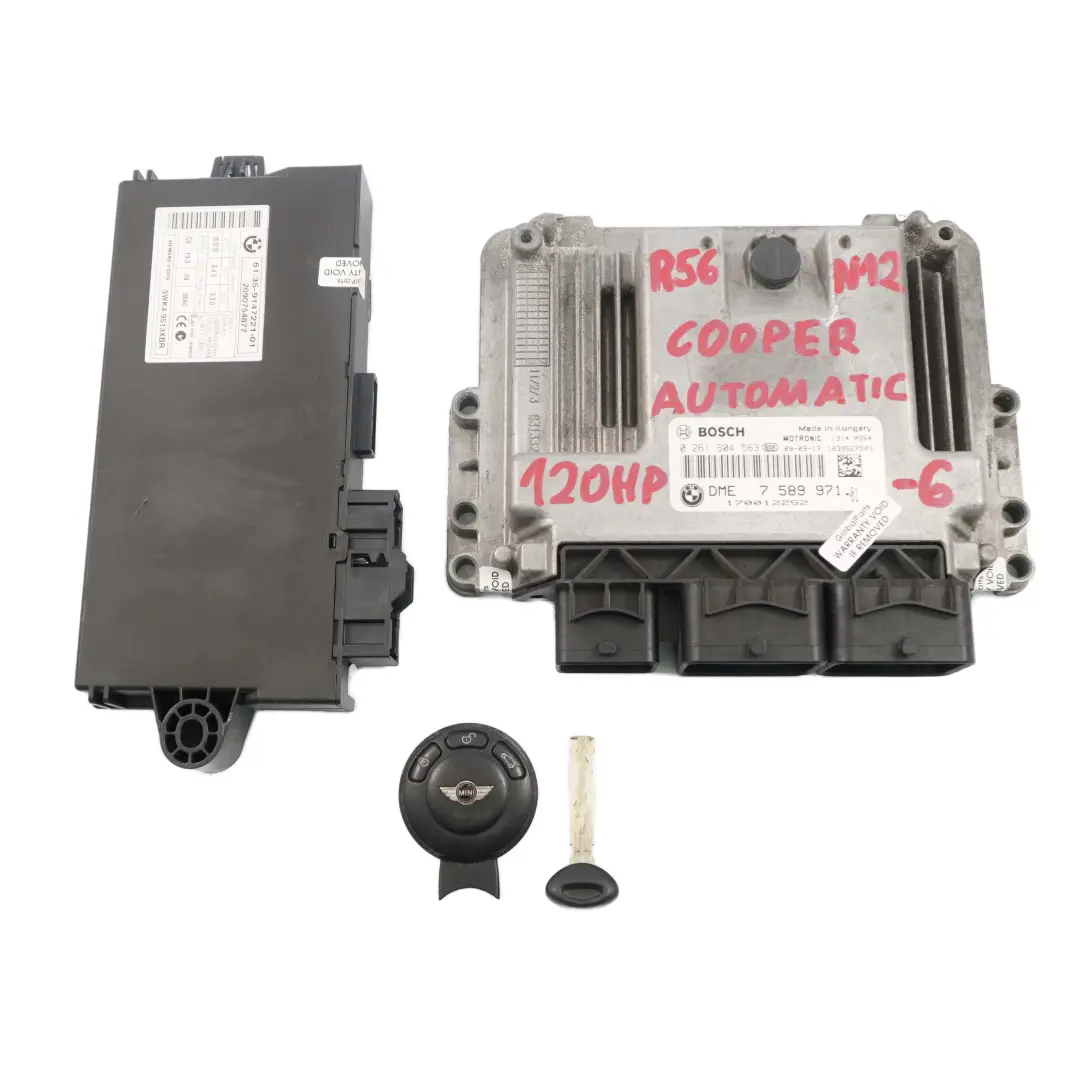 Mini Cooper R55 R56 R57 N12 1.6 120HP ECU Kit DME + CAS3 + Key Automatic - SKU 7589971-6 - Part number 7589971