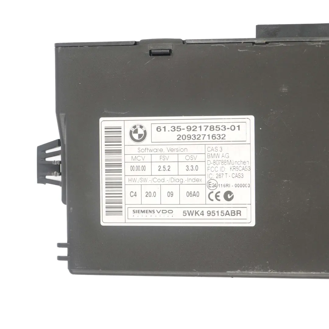 95HP benzina ECU Control Kit DME + CAS3 + chiavi per Mini One R56 N12 1.4 con numero di parte 7589971 Mini One R56 N12 1.4 95HP benzina ECU Control Kit DME + CAS3 + chiavi - SKU 7589971-7 - Numero di parte 7589971