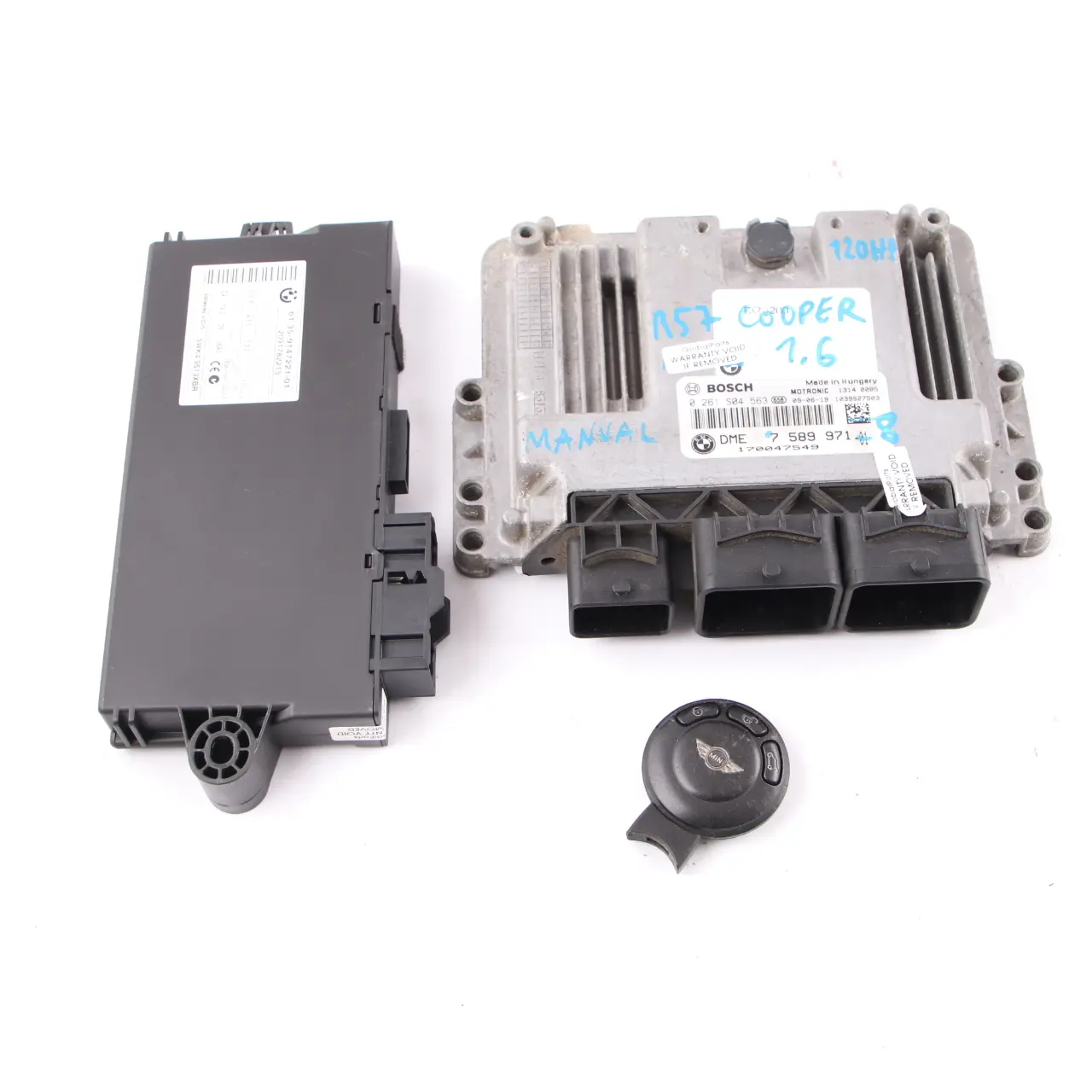 Mini Cooper R55 R56 Engine N12 1.6 120HP ECU Kit DME 7589971 + CAS3 + Key Manual