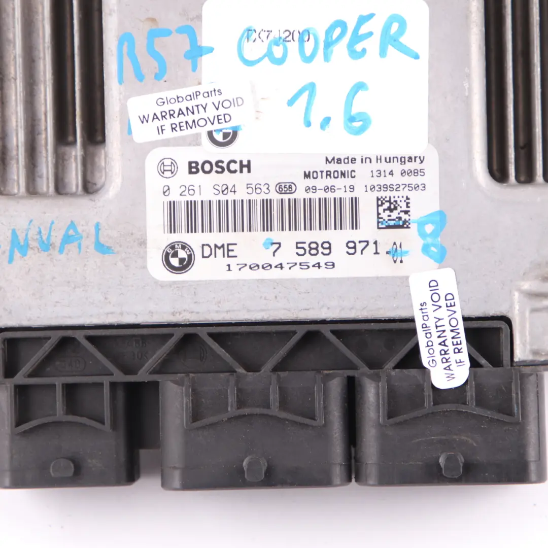 Mini Cooper R55 R56 N12 1.6 Centralina Dme Cas 3 Chiave Manuale - SKU 7589971-8 - Numero di parte 7589971