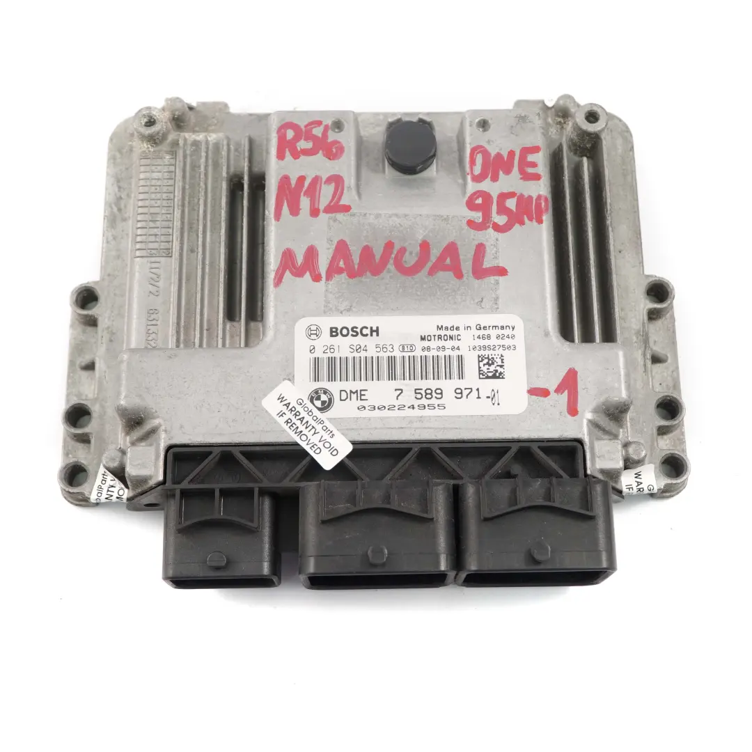 Mini Cooper R55 R56 Petrol N12 120HP Engine Control Unit ECU DME Manual - SKU 7589971 - Part number 7589971