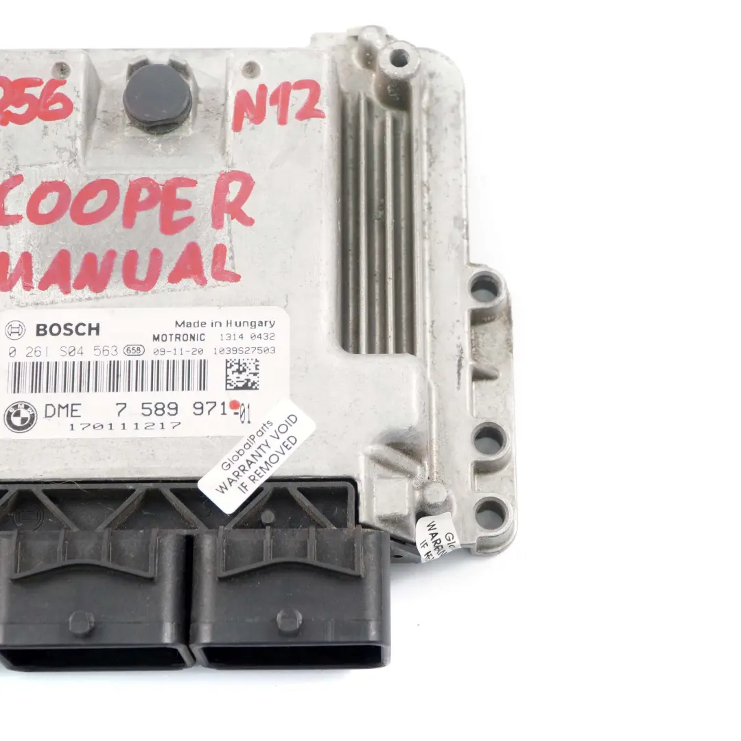 Benzina N12 120PS Motore Centralina Dme Cambio per Mini Cooper R56 con numero di parte 7589971 Mini Cooper R56 Benzina N12 120PS Motore Centralina Dme Cambio - SKU 7589971 - Numero di parte 7589971
