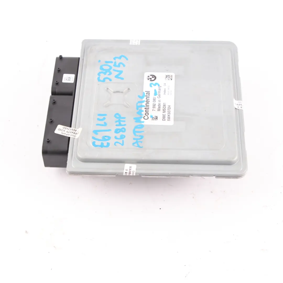 BMW E60 E90 E91 LCI 330i 530i N53 218HP ECU Control Unit DME Automatic - SKU 7592080-3 - Part number 7592080