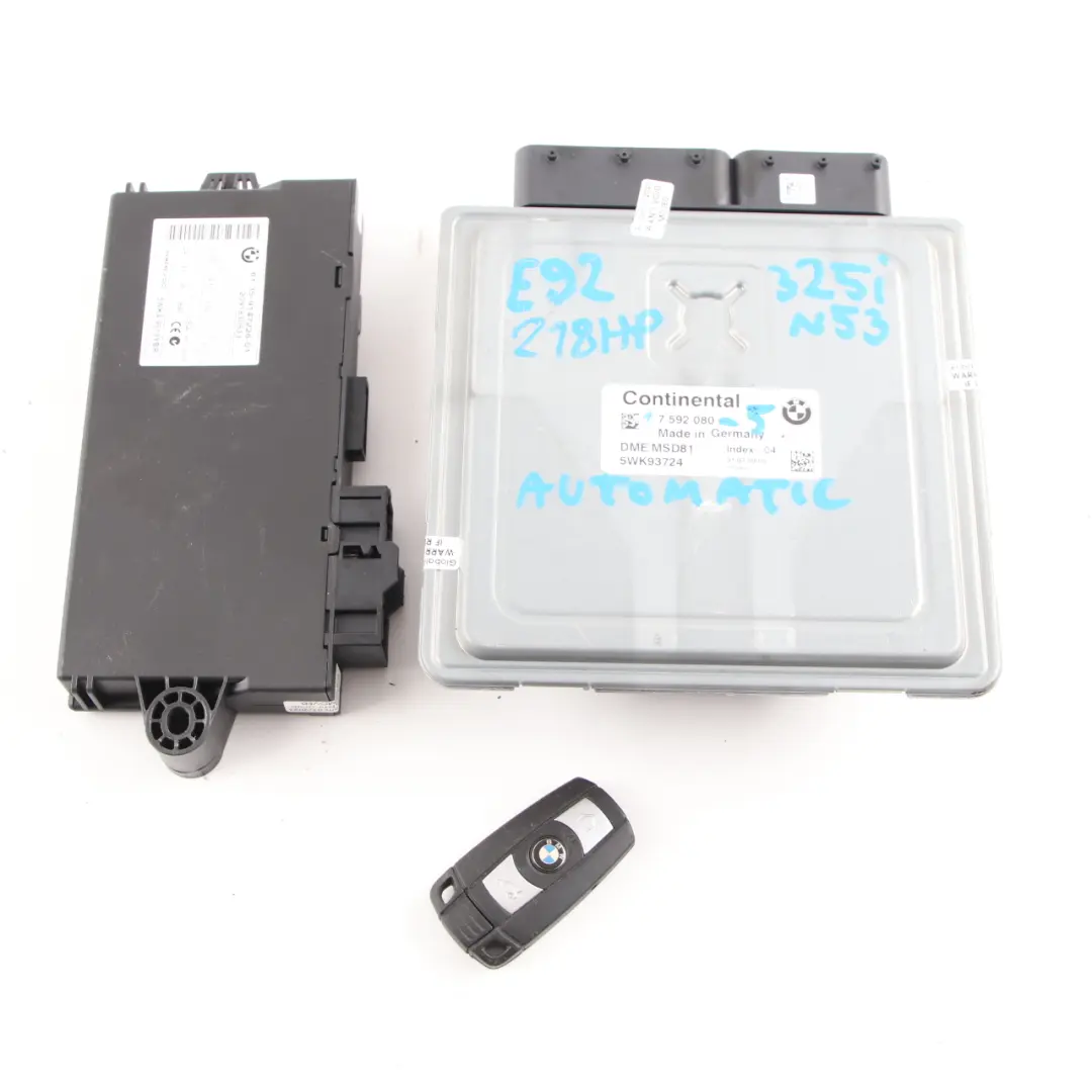 N53 218HP Engine ECU Kit DME CAS3 Key Automatic to BMW E90 E91 LCI 325i with Part number 7592080 BMW E90 E91 LCI 325i N53 218HP Engine ECU Kit DME CAS3 Key Automatic - SKU 7592080-5 - Part number 7592080