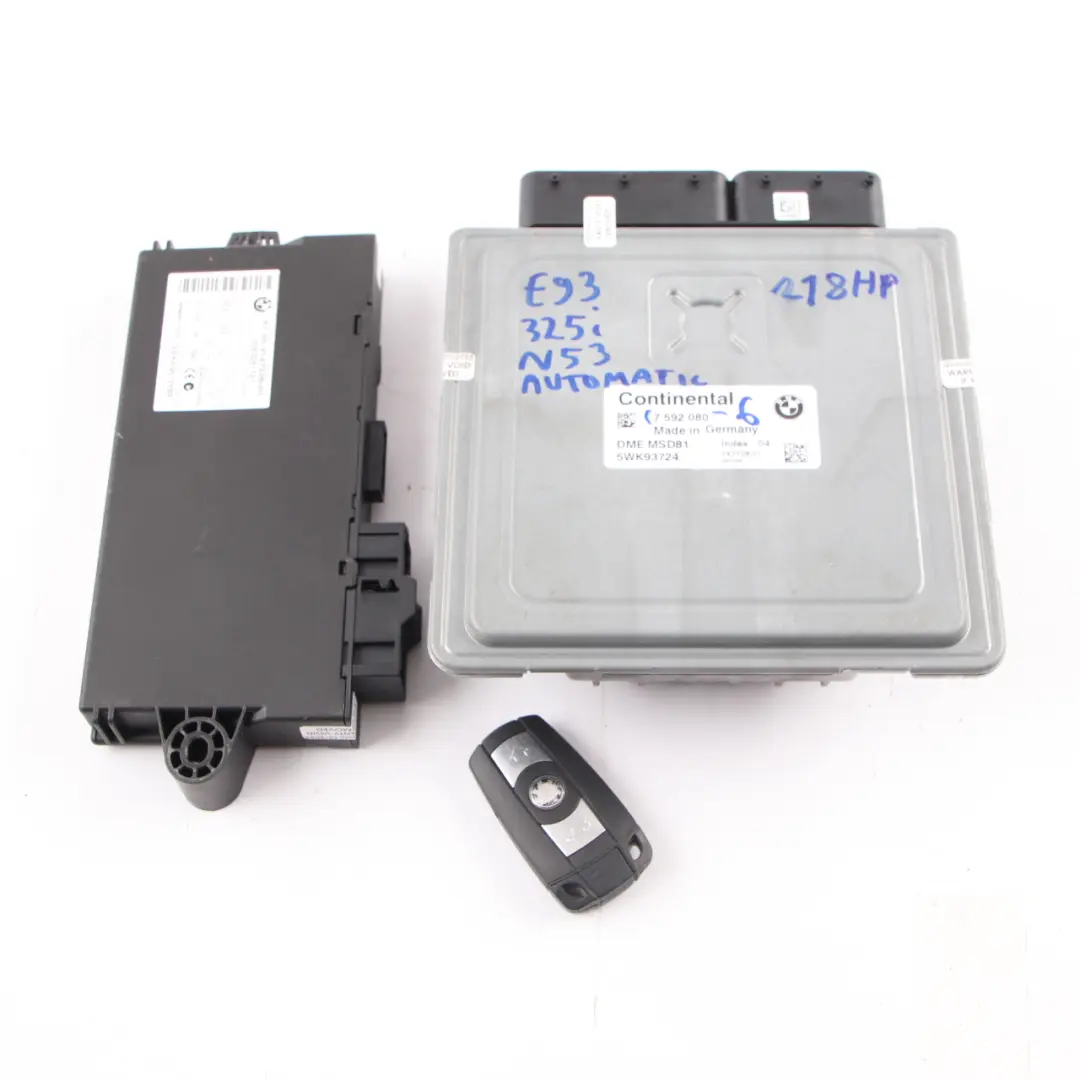 N53 218HP Engine ECU Kit DME CAS3 Key Automatic to BMW E90 E91 LCI 325i with Part number 7592080 BMW E90 E91 LCI 325i N53 218HP Engine ECU Kit DME CAS3 Key Automatic - SKU 7592080-6 - Part number 7592080