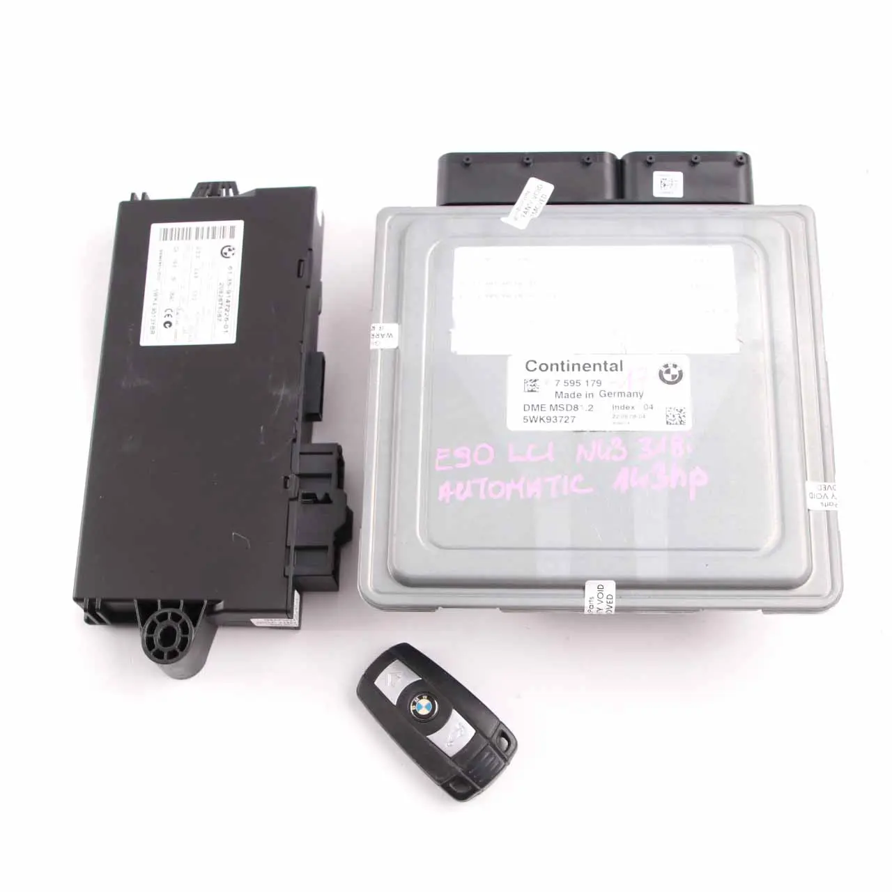 BMW E87 LCI E90 N43 118I 318I ECU Unidad De Control Kit DME 7595179 CAS3 + Llave