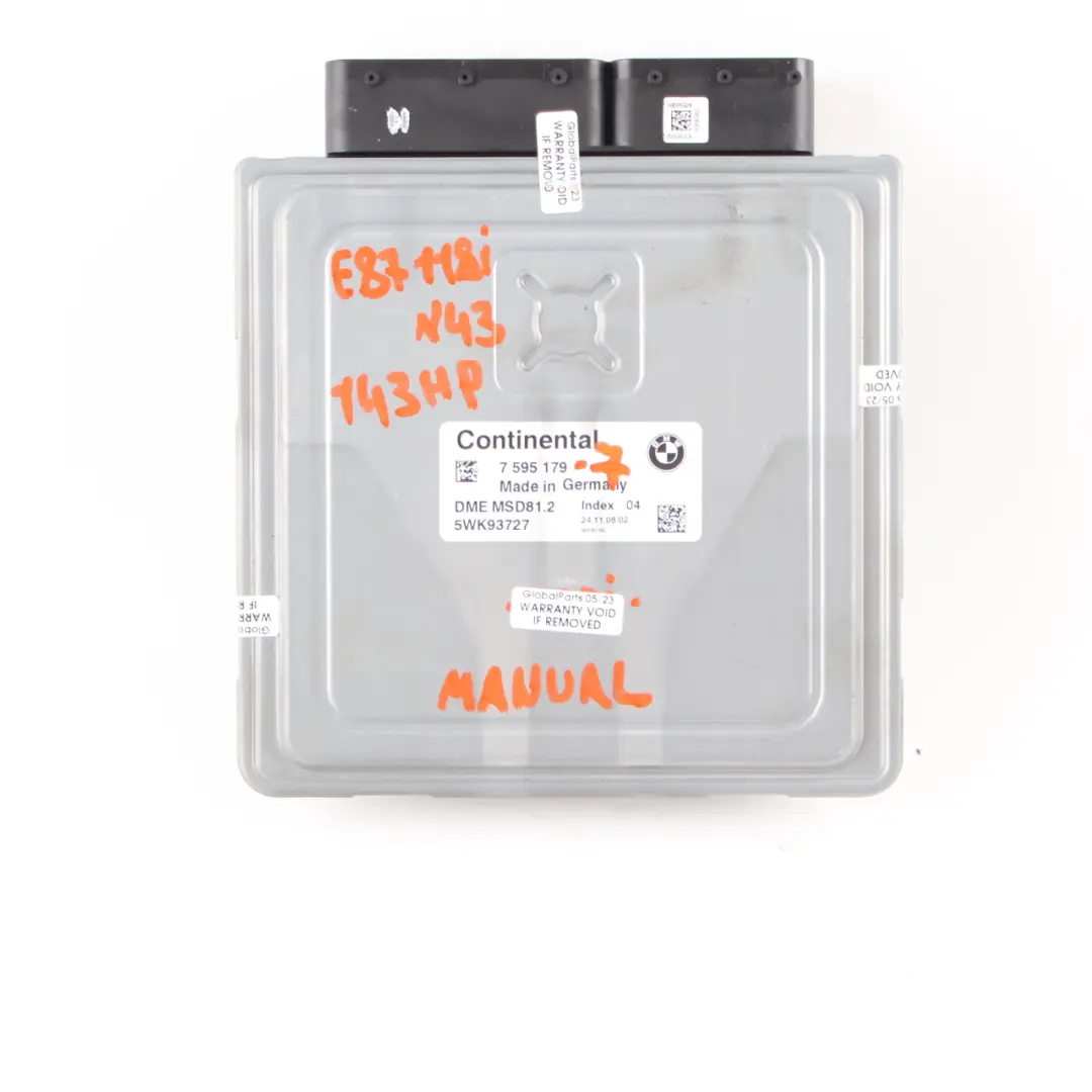 BMW E87 LCI E90 N43 118i 318i ECU Unidad de Control Kit DME CAS3 Clave - SKU 7595179-7 - Número de pieza 7595179