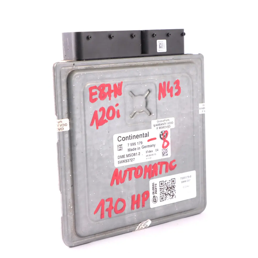 N43 170HP Motor steuergerät DME Automatik für BMW E81 120i E90 E91 320i mit Teilenummer 7595179 BMW E81 120i E90 E91 320i N43 170HP Motor steuergerät DME Automatik - SKU 7595179-8 - Teilenummer 7595179