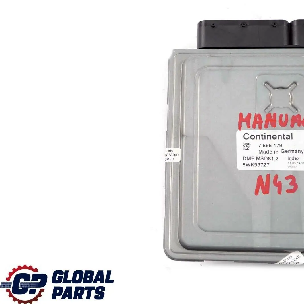 Benzina N43 Centralina Motore DME Manuale per BMW E81 E87 LCI E90 E91 con numero di parte 7595179 BMW E81 E87 LCI E90 E91 Benzina N43 Centralina Motore DME Manuale - SKU 7595179 - Numero di parte 7595179
