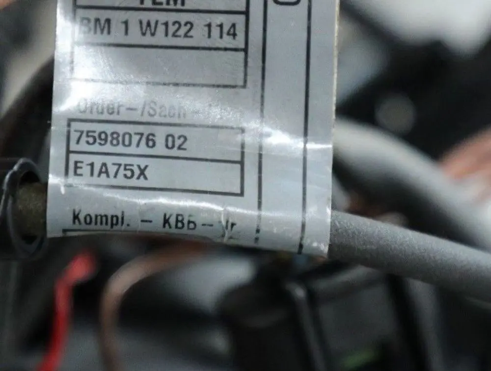 BMW Z4 Series E89 23i 30i N52N Engine Wiring Loom Harness 7584717 - SKU 7595365 - Part number 7595365