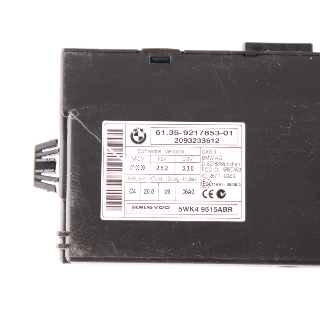 BMW E87 LCI E90 E91 120i 320i Petrol N43 170HP ECU KIT DME CAS3 + Key - SKU 7599881-11 - Part number 7599881