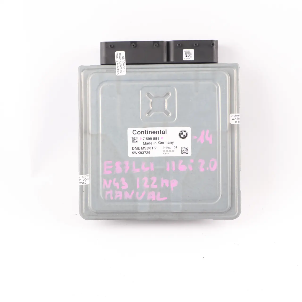 BMW E87 LCI E90 E91 N43 116i 316i 122HP Engine Unit ECU DME 7599881 Manual