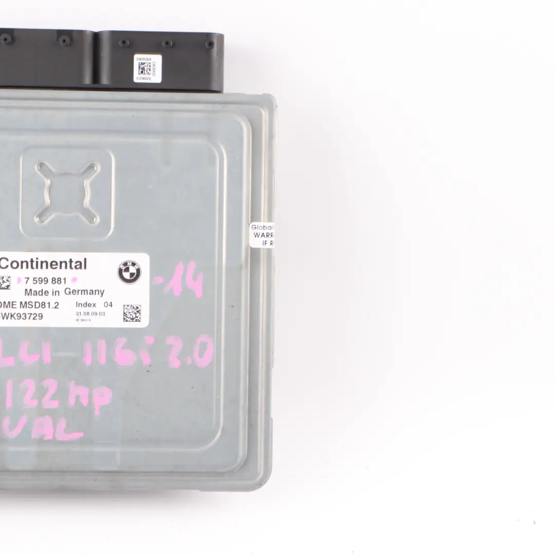 BMW E87 LCI E90 E91 N43 116i 316i 122HP Engine Unit ECU DME Manual - SKU 7599881-14 - Part number 7599881