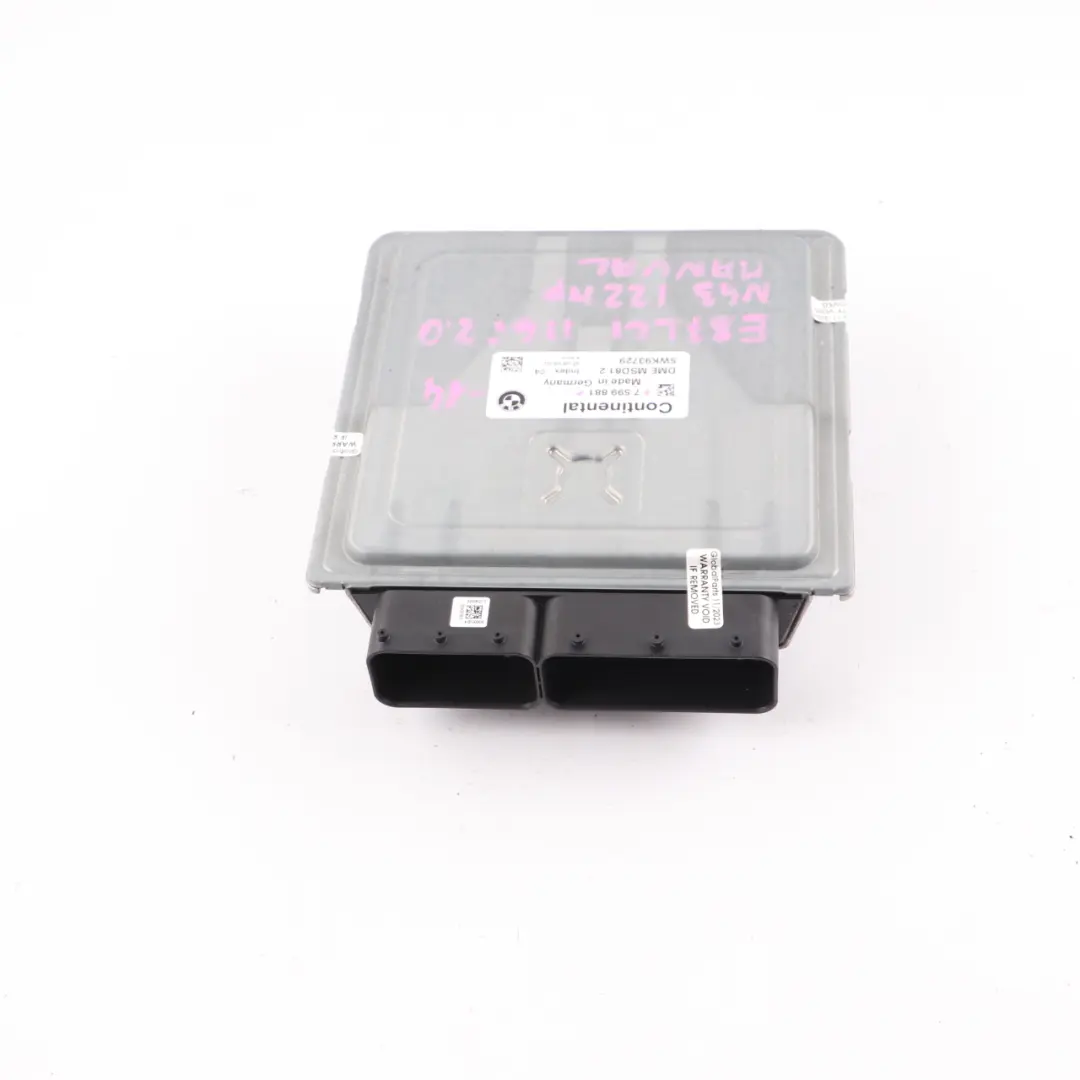 BMW E87 LCI E90 E91 N43 116i 316i 122HP Engine Unit ECU DME Manual - SKU 7599881-14 - Part number 7599881