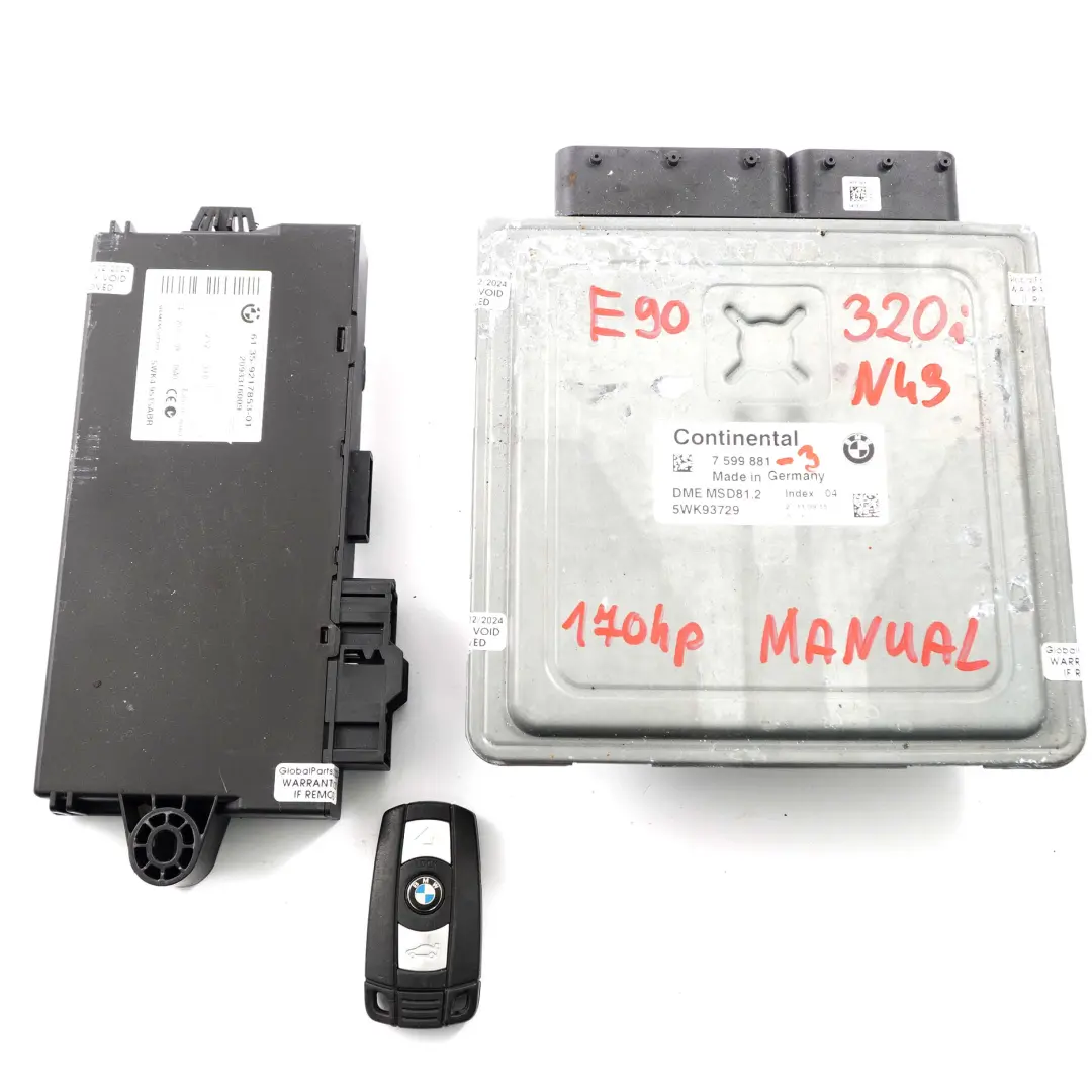 Benzina N43 170Hp Ecu Kit Dme Cas3 Chiave Manuale per BMW E90 320I con numero di parte 7599881 BMW E90 320I Benzina N43 170Hp Ecu Kit Dme Cas3 Chiave Manuale - SKU 7599881-3 - Numero di parte 7599881
