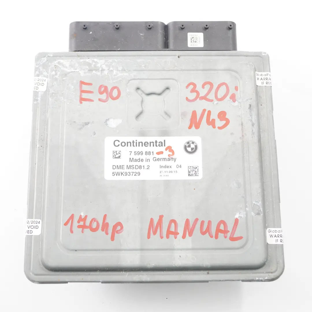 Gasolina N43 170HP ECU KIT DME CAS3 Clave Manual para BMW E87 LCI E90 120i 320i con número de pieza 7599881 BMW E87 LCI E90 120i 320i Gasolina N43 170HP ECU KIT DME CAS3 Clave Manual - SKU 7599881-3 - Número de pieza 7599881