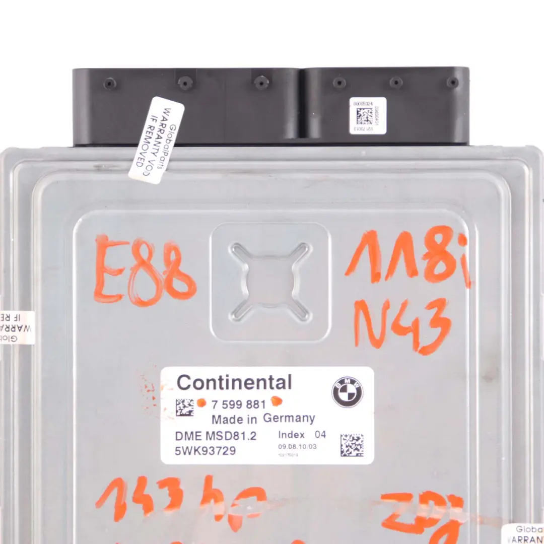 Benziner N43 143PS ECU Steuergerät DME Manual für BMW E87 LCI E90 118i 318i mit Teilenummer 7599881 BMW E87 LCI E90 118i 318i Benziner N43 143PS ECU Steuergerät DME Manual - SKU 7599881-9 - Teilenummer 7599881