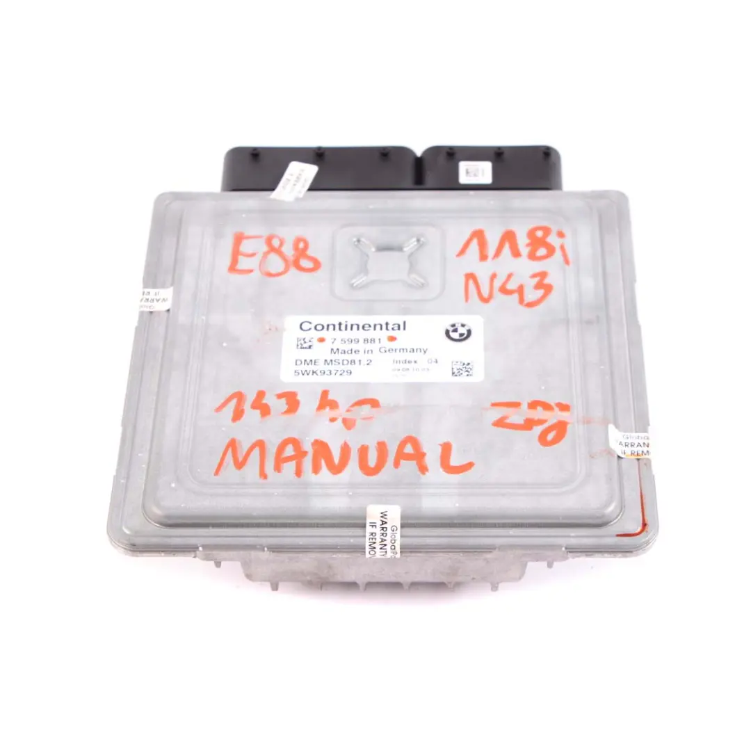 BMW E87 LCI E90 118i 318i Petrol N43 143HP ECU Control Unit DME - SKU 7599881-9 - Part number 7599881