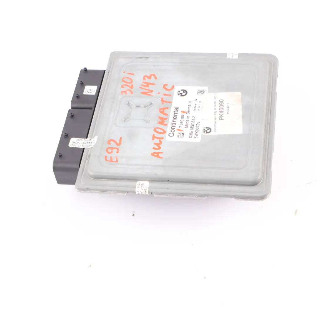 N43 120i 320i 170HP Engine Unit ECU DME Automatic to BMW E87 LCI E90 E91 with Part number 7599881 BMW E87 LCI E90 E91 N43 120i 320i 170HP Engine Unit ECU DME Automatic - SKU 7599881 - Part number 7599881