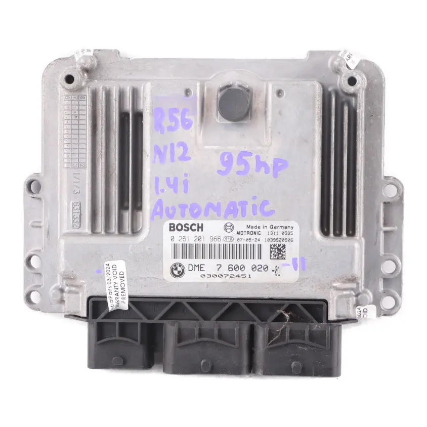 Mini One R56 N12 1.4 95HP Engine Control Unit Module ECU DME 7600020 Automatic