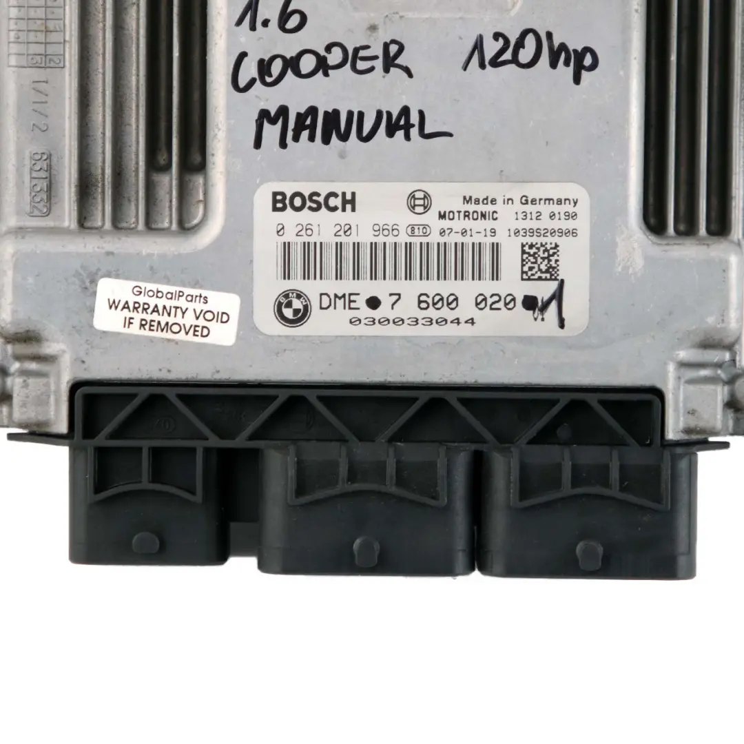 Mini Cooper R56 N12 1.6 120HP ECU Control Unit Kit DME CAS3 Key Manual - SKU 7600020-1 - Part number 7600020