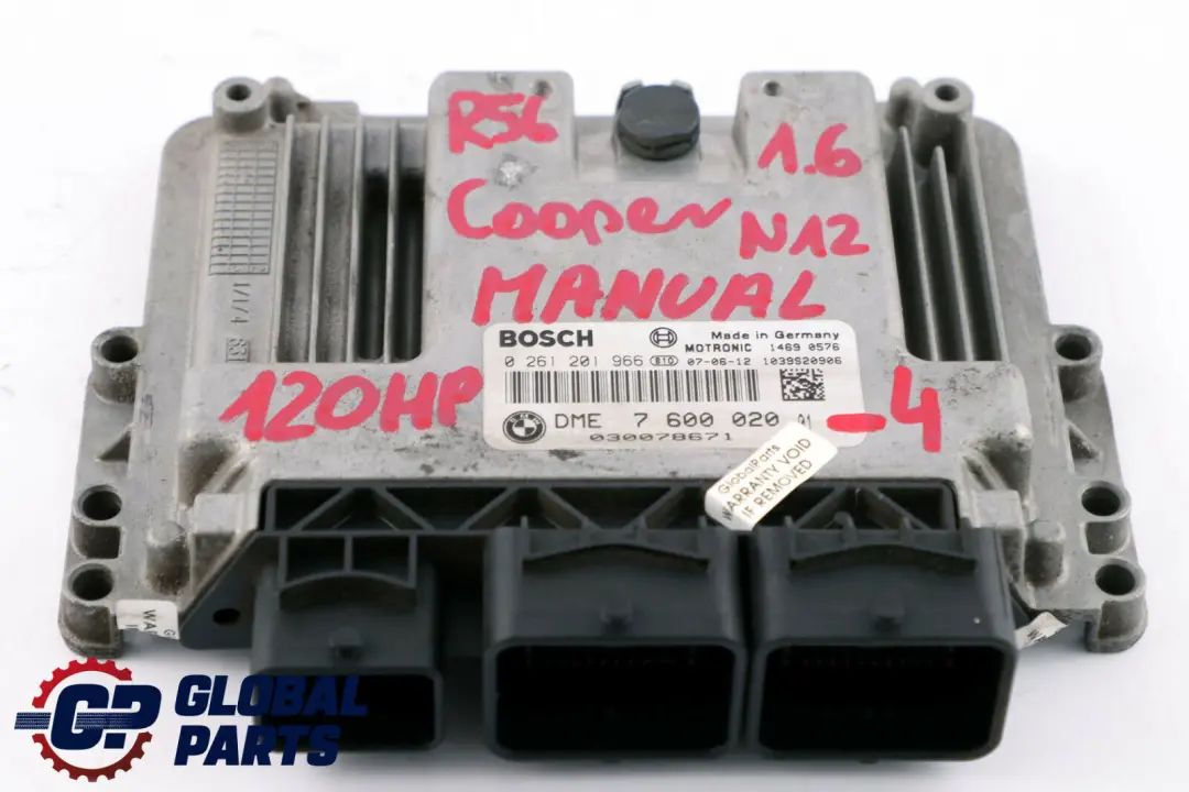 Mini Cooper R55 R56 N12 1.6 120HP ECU Kit DME CAS3 Key Manual - SKU 7600020-4 - Part number 7600020