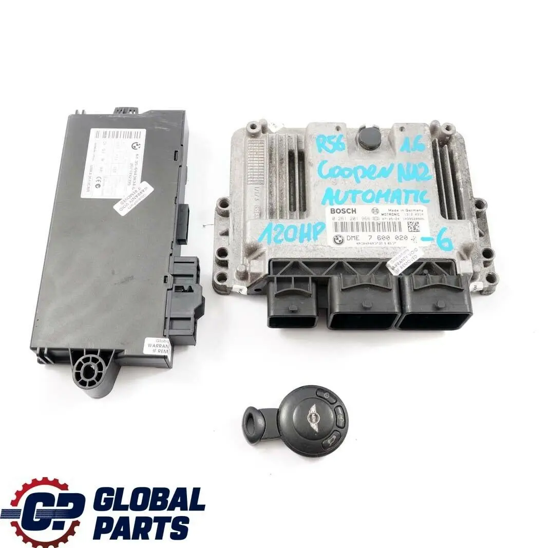 Mini Cooper R55 R56 N12 1.6 120HP ECU Kit DME + CAS3 + Key Automatic - SKU 7600020-6 - Part number 7600020
