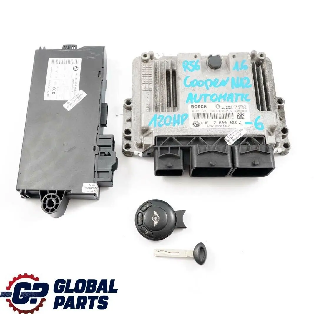 Mini Cooper R55 R56 N12 1.6 120HP ECU Kit DME + CAS3 + Key Automatic - SKU 7600020-6 - Part number 7600020